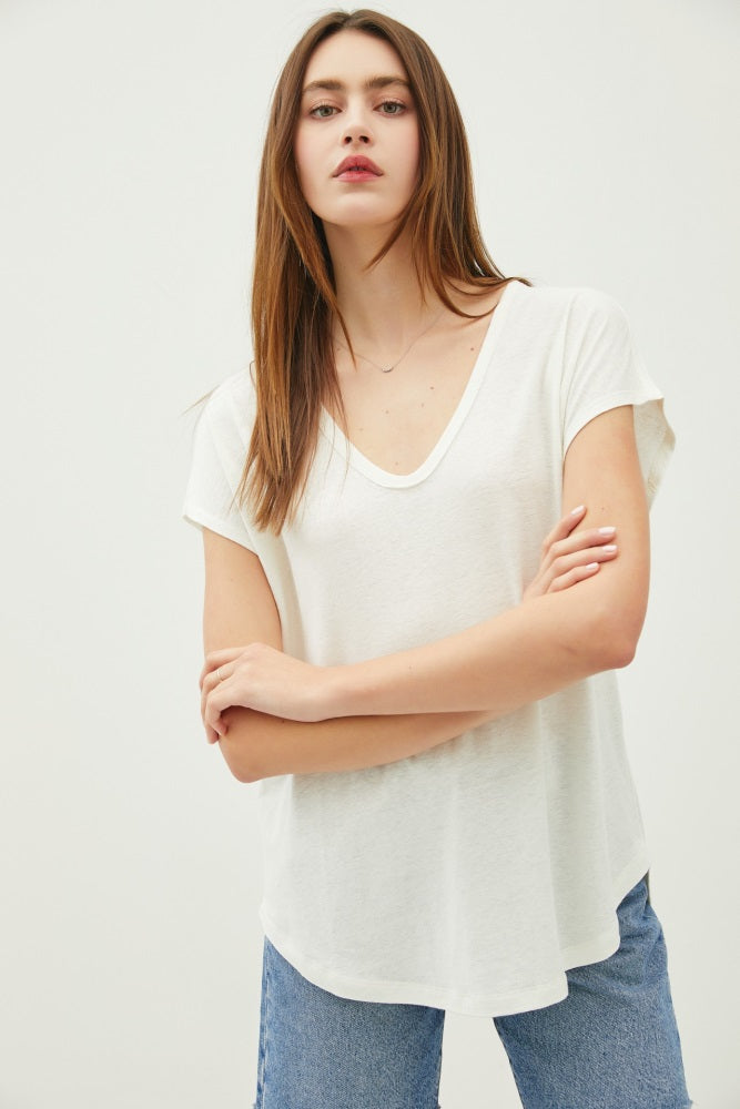 Ivory V-Neck Top