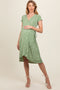 Green Floral Hi-Lo Maternity Wrap Dress