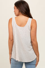 Cream Dot Print Knotted Strap Maternity Top