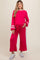 Fuchsia Striped Long Sleeve Maternity Set