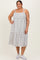 Ivory Plaid Shoulder Tie Plus Midi Dress