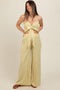 Yellow Front Tie Crop Top and Pant Maternity Set