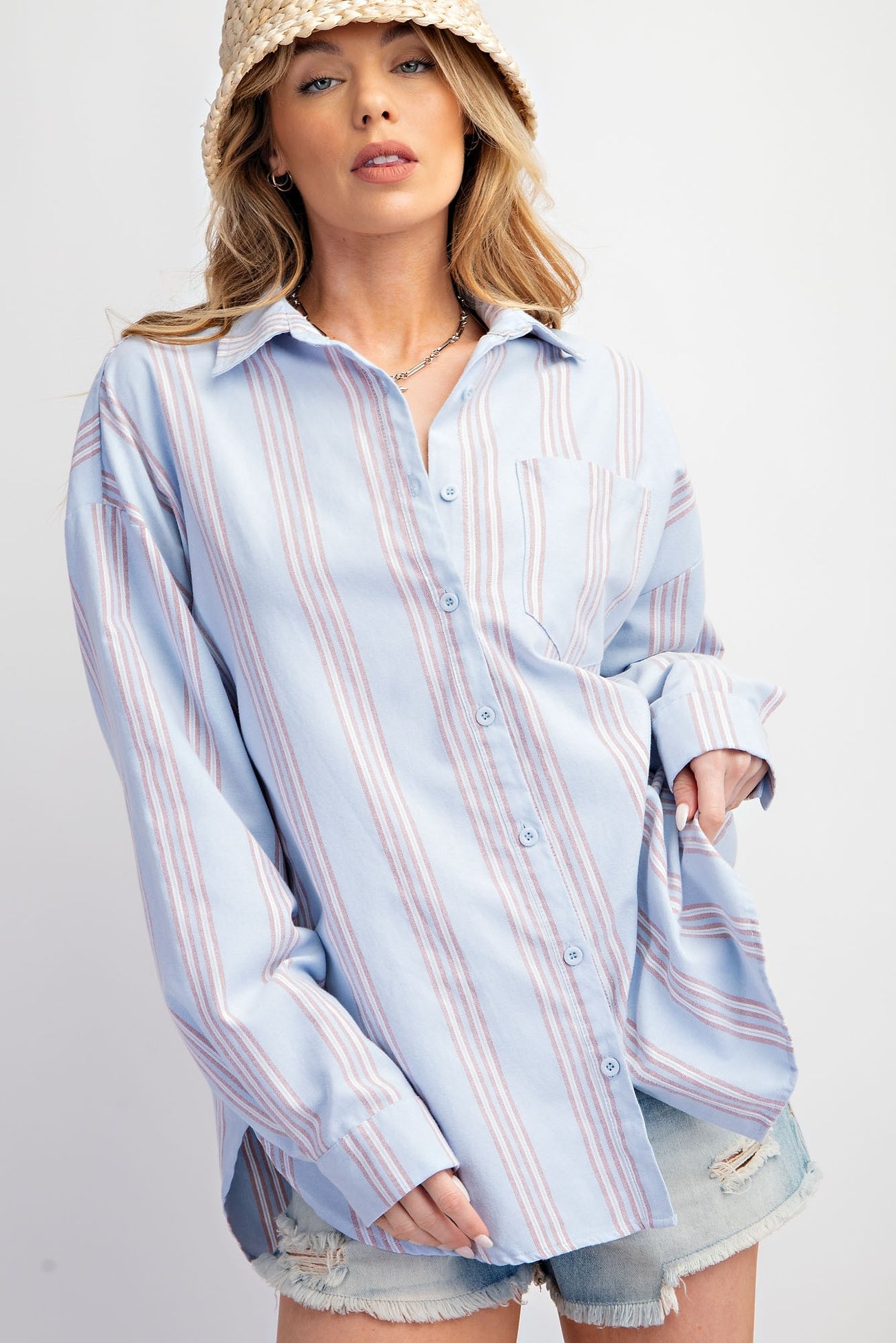 Blue Stripe Button Down Shirt
