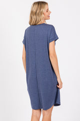 Blue Short Sleeve T-Shirt Dress