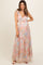 Light Pink Floral Ruffle Accent Cutout Maternity Gown