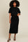 Black Short Sleeve Midi Skirt Set