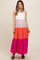 Fuchsia Tiered Colorblock Maternity Maxi Dress
