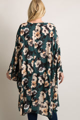 PinkBlush Green Floral Chiffon Long Maternity Plus Cover Up