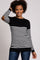 PinkBlush Black Striped Elbow Patch Knit Sweater