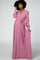 Lavender Chiffon Long Sleeve Maternity Maxi Dress