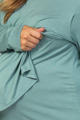 PinkBlush Sage Long Sleeve Draped Plus Maternity/Nursing Top