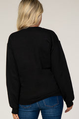 Black Screen Print Mama Maternity Pullover Sweatshirt