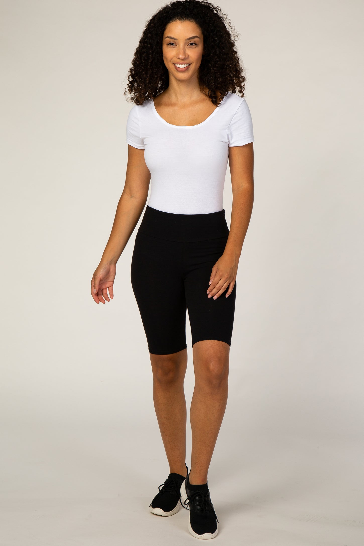 Black Maternity Biker Short