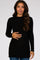 Black Ribbed Long Sleeve Mock Neck Maternity Top