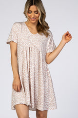 Taupe Animal Print Short Sleeve Dress