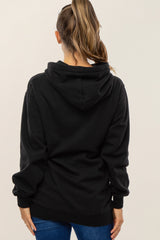 Black Oversized Maternity Hooded Sweatshirt
