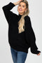 Black Mock Neck Cable Knit Maternity Sweater