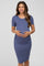 Navy Ruched Short Sleeve Maternity Dress