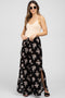 Black Floral Split Hem Maternity Pants