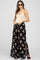 Black Floral Split Hem Maternity Pants