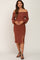Rust Off Shoulder Maternity Sweater Dress
