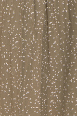 Olive Printed Long Sleeve Plus Maternity Midi Dress