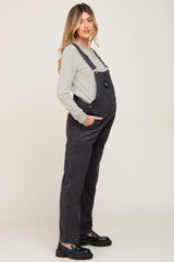 Black Denim Maternity Overalls