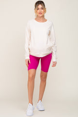Fuchsia High Waist Maternity Bike Shorts
