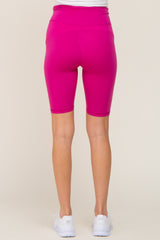 Fuchsia High Waist Maternity Bike Shorts