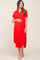 Red Button Down Hi Low Maternity Maxi Dress
