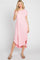 Light Pink Ribbed Round Hi-Lo Hem Dress
