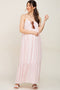 Coral Striped Sleeveless Maternity Maxi Dress