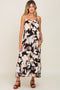 Black Floral Sleeveless Maternity Maxi Dress