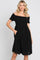 Black Swiss Dot Off Shoulder Dress
