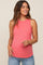 Pink Ribbed Basic Maternity Tank Top