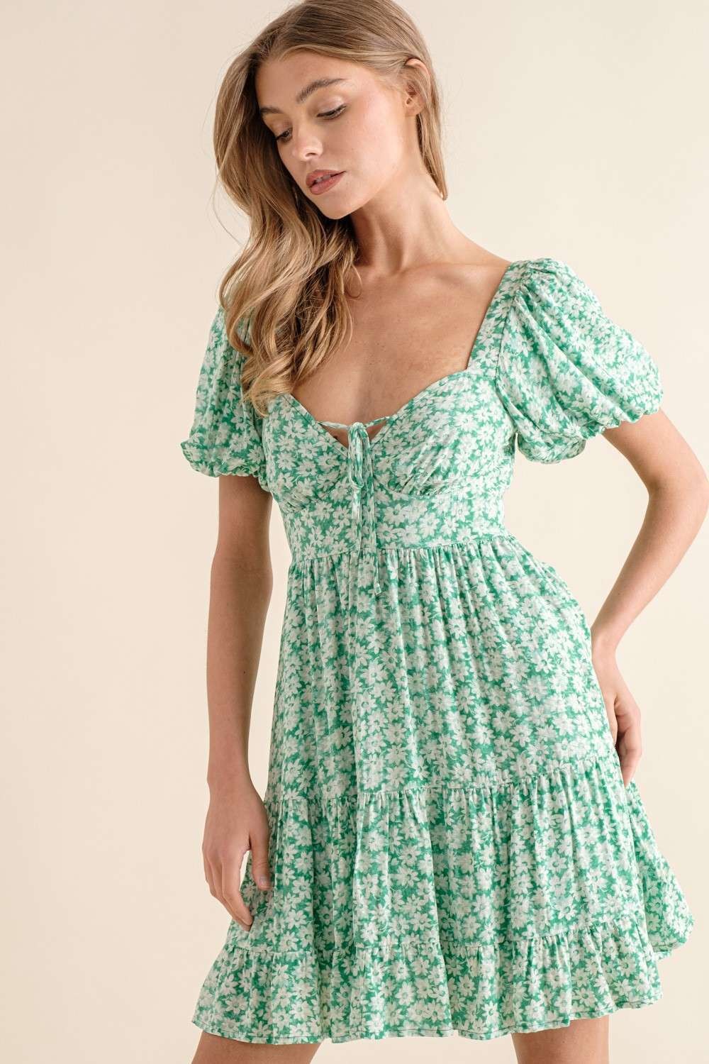 Green Cutout Mini Dress