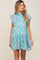 Blue Floral Chiffon Tiered Maternity Dress