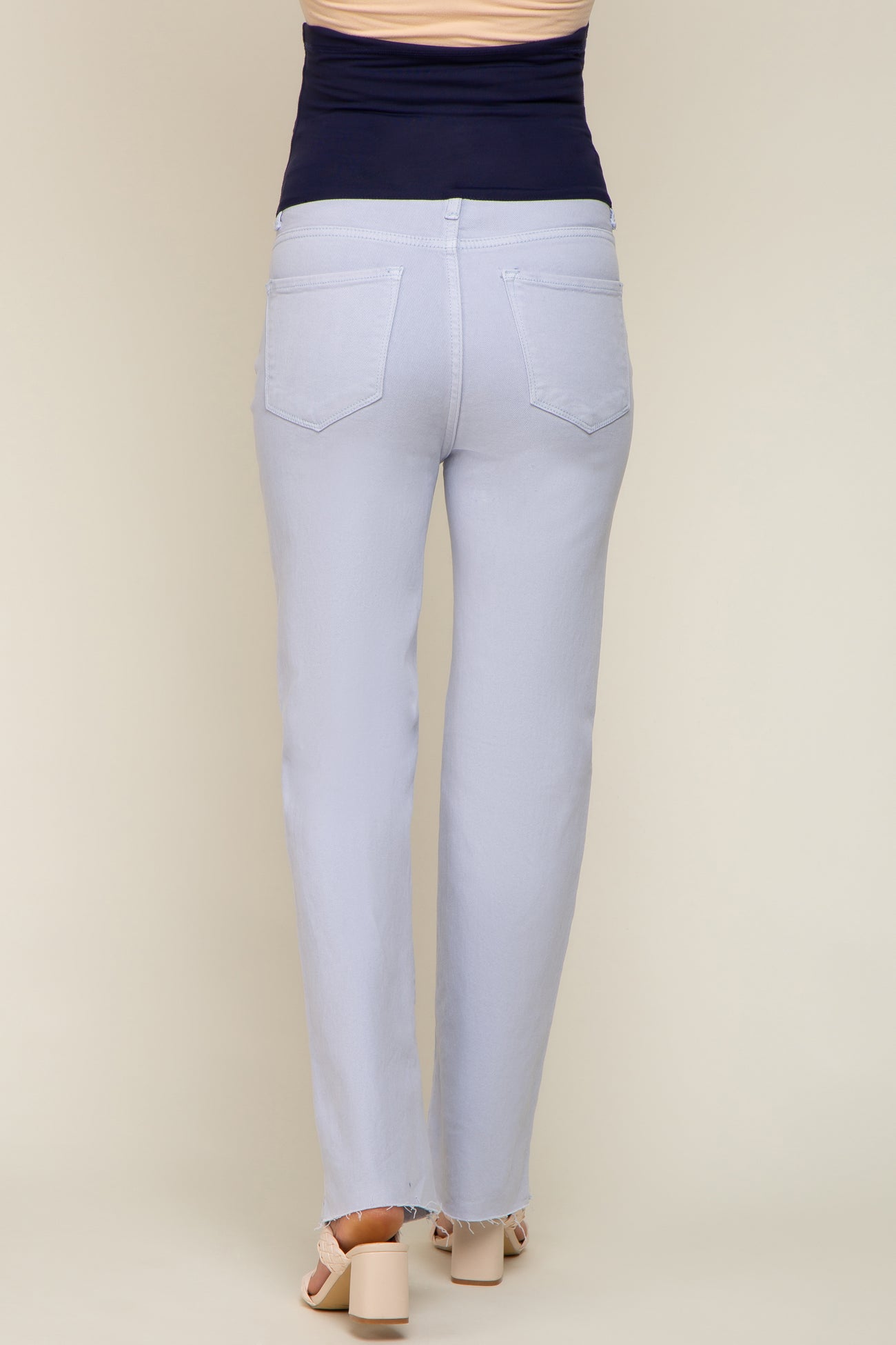Light Blue Straight Leg Maternity Jeans