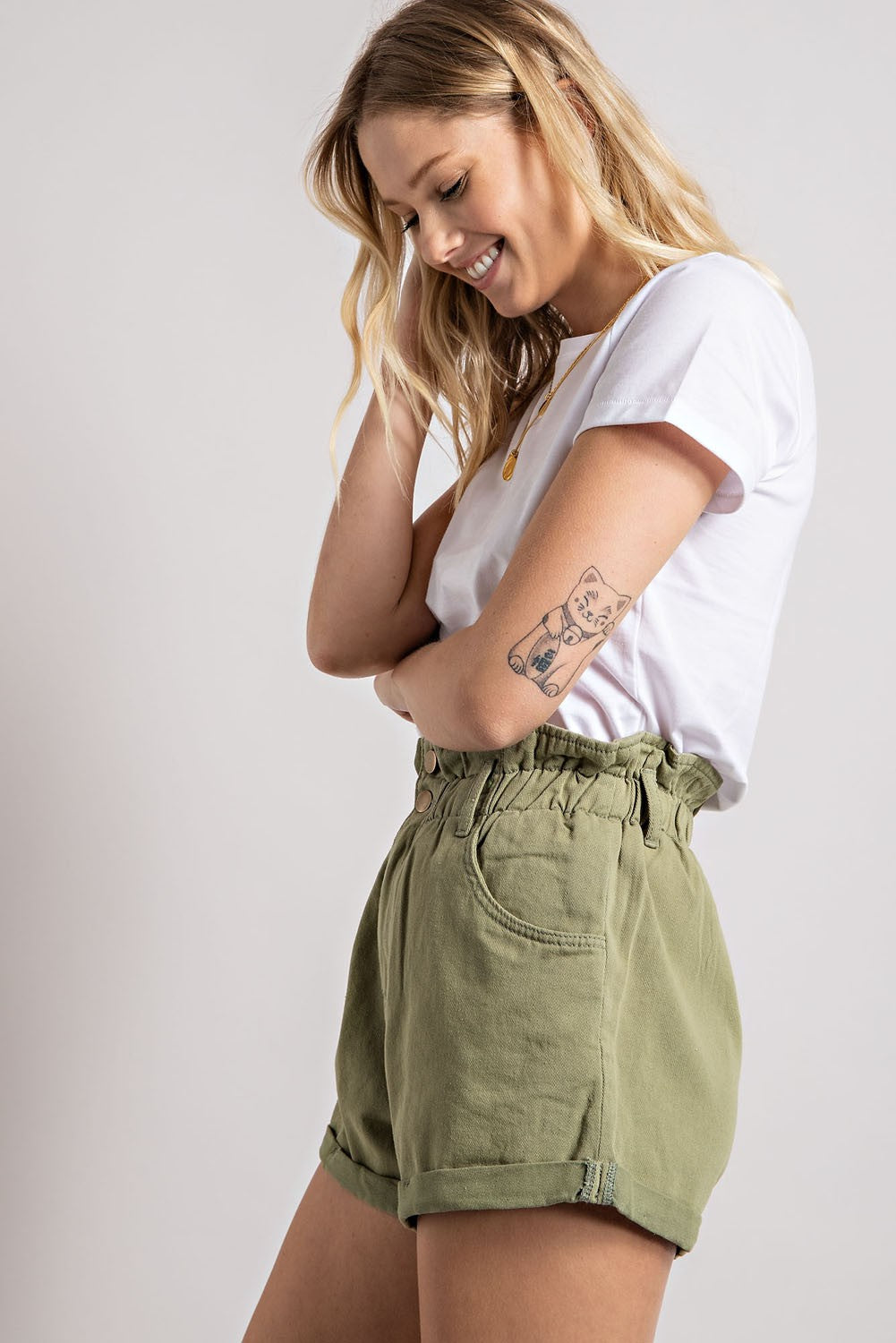 Sage Cotton Shorts
