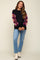 Black Crochet Sleeve Maternity Sweater