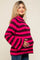Multi-Color Striped Mock Neck Bell Sleeve Maternity Sweater