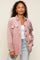 Mauve Corduroy Plaid Fleece Lined Button Down Shacket