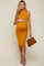 Mustard Knit Fitted Turtleneck Maternity Midi Dress
