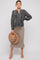Black Animal Print Long Sleeve Maternity Blouse
