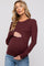Burgundy Long Sleeve Maternity Top
