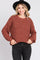 Camel Knit Puff Sleeve Sweater