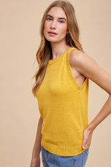 Mustard Sleeveless Knit Top