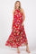 Red Floral Halter Maxi Dress