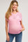 Pink Open Knit Maternity Top