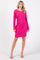 Fuchsia Ribbed Side Ruched Fitted Dress